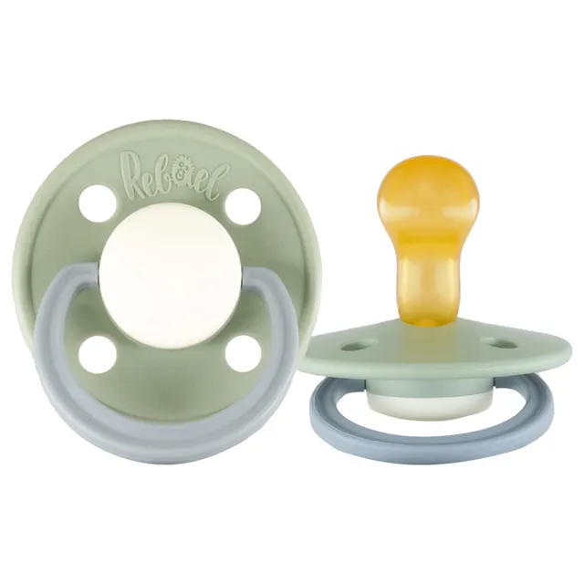 Rebael - Fashion Natural Rubber Round Pacifier Size 1 - Baby 0-6M 1-pack - Cloudy Pearly Pony