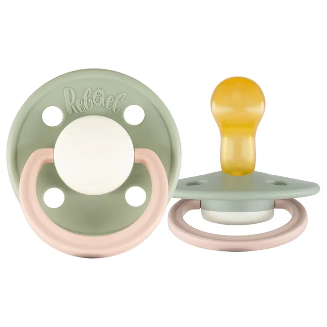 Rebael - Fashion Natural Rubber Round Pacifier Size 1 - Baby 0-6M 1-pack - Cloudy Pearly Poodle