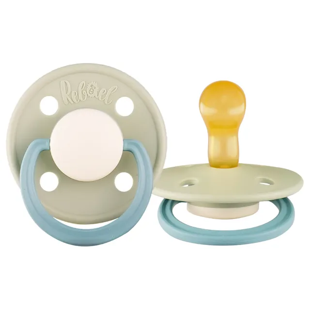 Rebael - Fashion Natural Rubber Round Pacifier Size 1 - Baby 0-6M 1-pack - Cloudy Pearly Snake