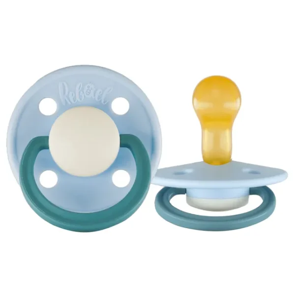 Rebael – Fashion Natural Rubber Round Pacifier Size 1 – Baby 0-6M 1-pack – Cold Pearly Snake