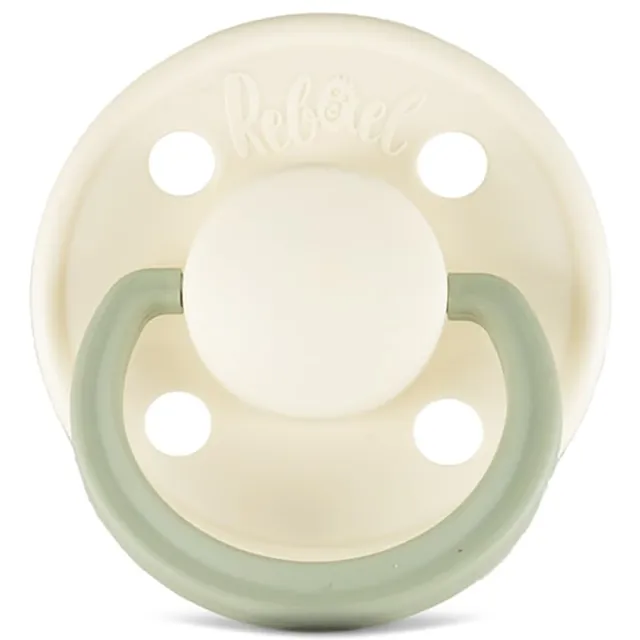 Rebael - Fashion Natural Rubber Round Pacifier Size 1 - Baby 0-6M 1-pack - Frosty Pearly Dolphin