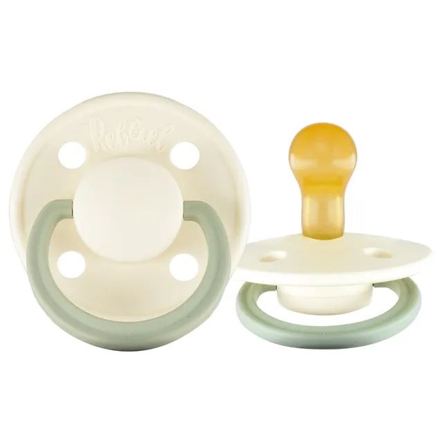 Rebael - Fashion Natural Rubber Round Pacifier Size 1 - Baby 0-6M 1-pack - Frosty Pearly Dolphin