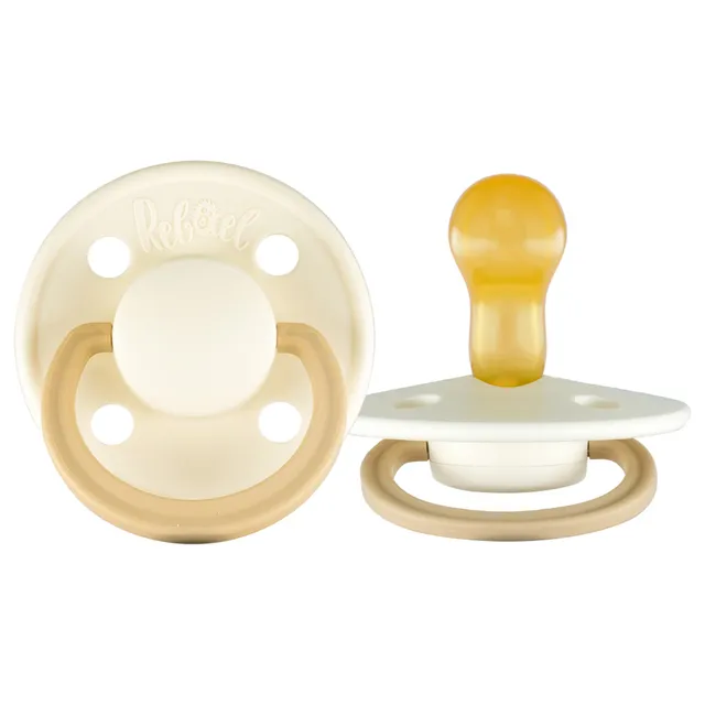 Rebael - Fashion Natural Rubber Round Pacifier Size 1 - Baby 0-6M 1-pack - Frosty Pearly Lion