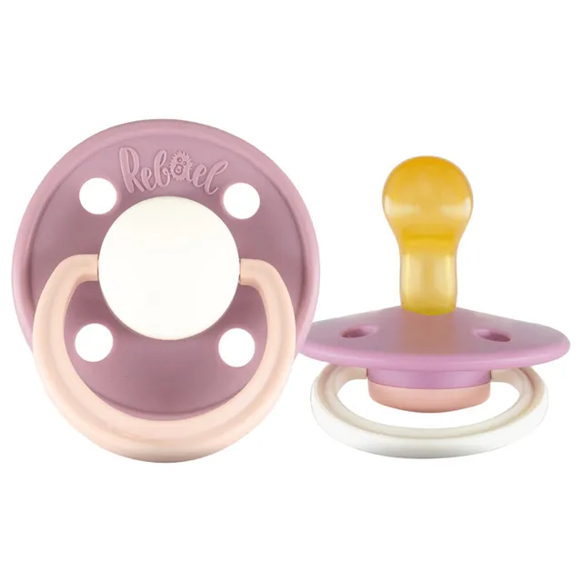 Rebael - Fashion Natural Rubber Round Pacifier Size 1 - Baby 0-6M 1-pack - Misty Pearly Poodle