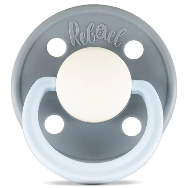 Rebael - Fashion Natural Rubber Round Pacifier Size 1 - Baby 0-6M 1-pack - Stormy Pearly Elephant