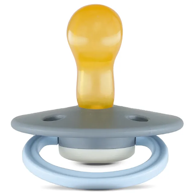 Rebael - Fashion Natural Rubber Round Pacifier Size 1 - Baby 0-6M 1-pack - Stormy Pearly Elephant