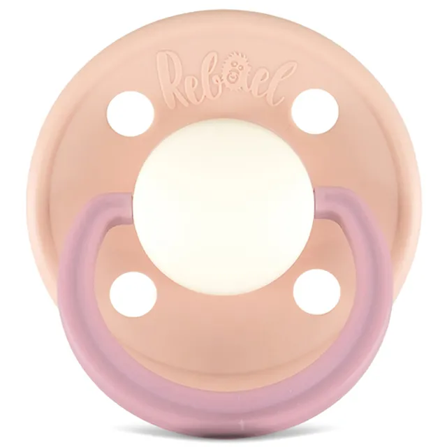 Rebael - Fashion Natural Rubber Round Pacifier Size 1 - Baby 0-6M 1-pack - Tornado Pearly Rhino