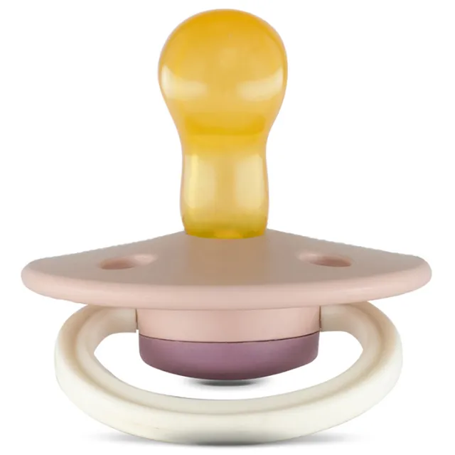 Rebael - Fashion Natural Rubber Round Pacifier Size 1 - Baby 0-6M 1-pack - Tornado Plum Mouse