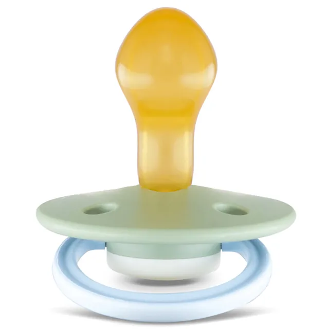 Rebael - Fashion Natural Rubber Round Pacifier Size 2 - Baby 6M+ 1-pack - Cloudy Pearly Elephant