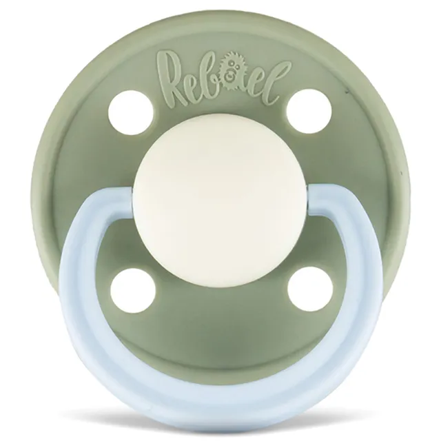 Rebael - Fashion Natural Rubber Round Pacifier Size 2 - Baby 6M+ 1-pack - Cloudy Pearly Elephant