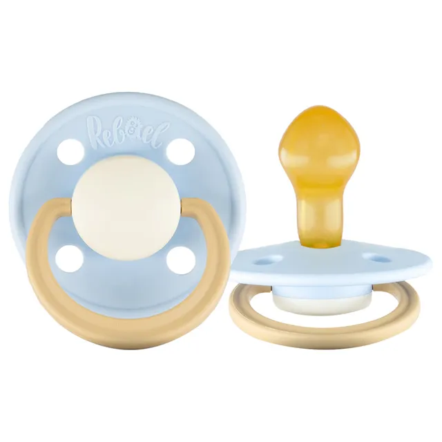 Rebael - Fashion Natural Rubber Round Pacifier Size 2 - Baby 6M+ 1-pack - Cold Pearly Lion
