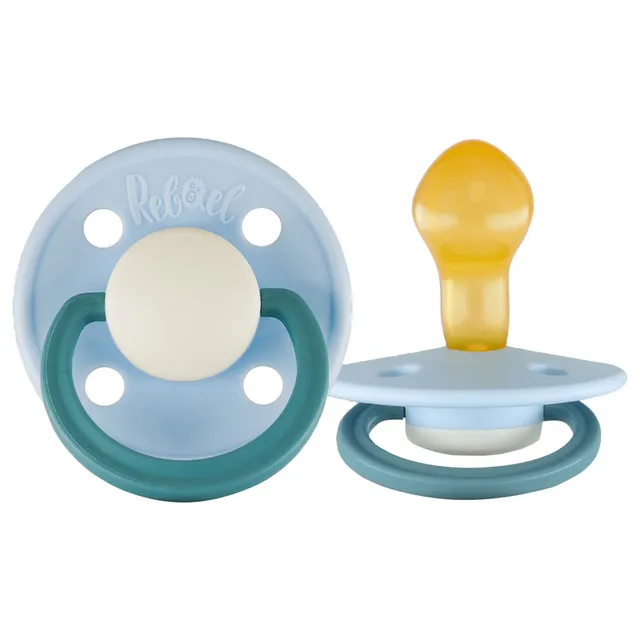 Rebael - Fashion Natural Rubber Round Pacifier Size 2 - Baby 6M+ 1-pack - Cold Pearly Snake