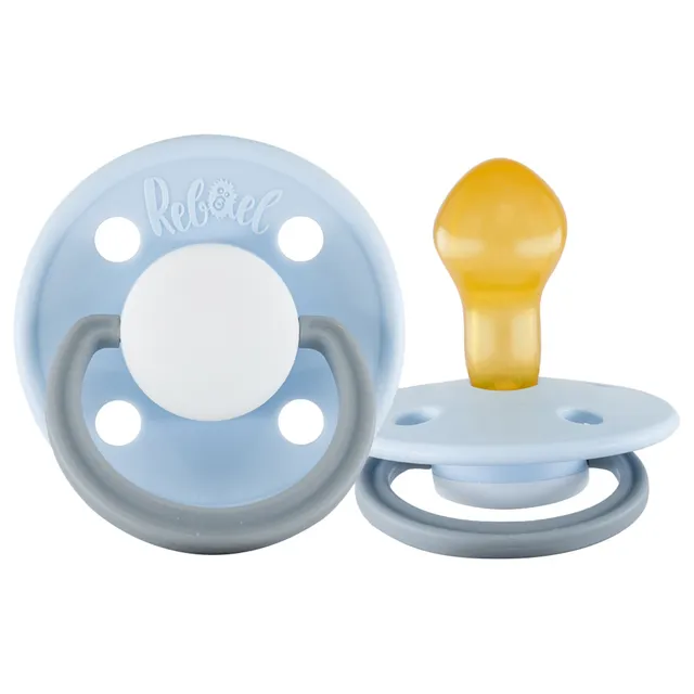 Rebael - Fashion Natural Rubber Round Pacifier Size 2 - Baby 6M+ 1-pack - Cold White Pony