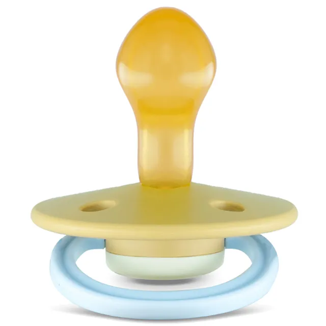 Rebael - Fashion Natural Rubber Round Pacifier Size 2 - Baby 6M+ 1-pack - Dusty Pearly Elephant