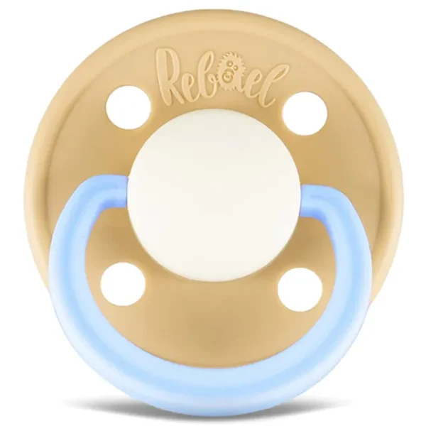 Rebael – Fashion Natural Rubber Round Pacifier Size 2 – Baby 6M+ 1-pack – Dusty Pearly Elephant