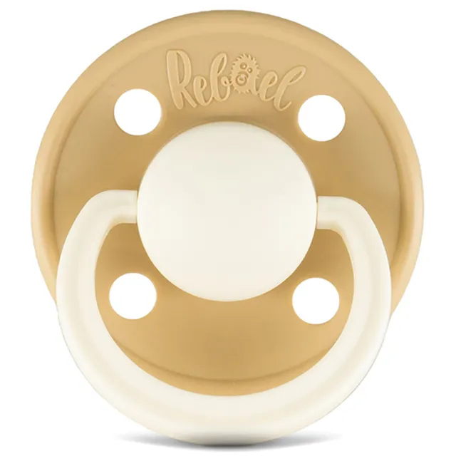 Rebael - Fashion Natural Rubber Round Pacifier Size 2 - Baby 6M+ 1-pack - Dusty Pearly Mouse