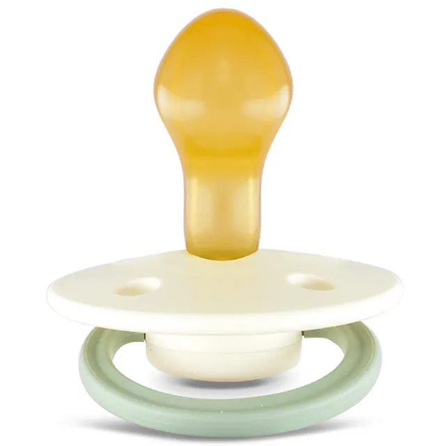 Rebael - Fashion Natural Rubber Round Pacifier Size 2 - Baby 6M+ 1-pack - Frosty Pearly Dolphin