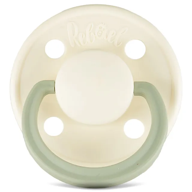 Rebael - Fashion Natural Rubber Round Pacifier Size 2 - Baby 6M+ 1-pack - Frosty Pearly Dolphin