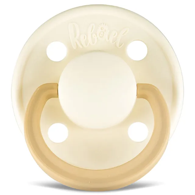 Rebael - Fashion Natural Rubber Round Pacifier Size 2 - Baby 6M+ 1-pack - Frosty Pearly Lion