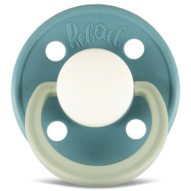 Rebael - Fashion Natural Rubber Round Pacifier Size 2 - Baby 6M+ 1-pack - Rainy Pearly Dolphin