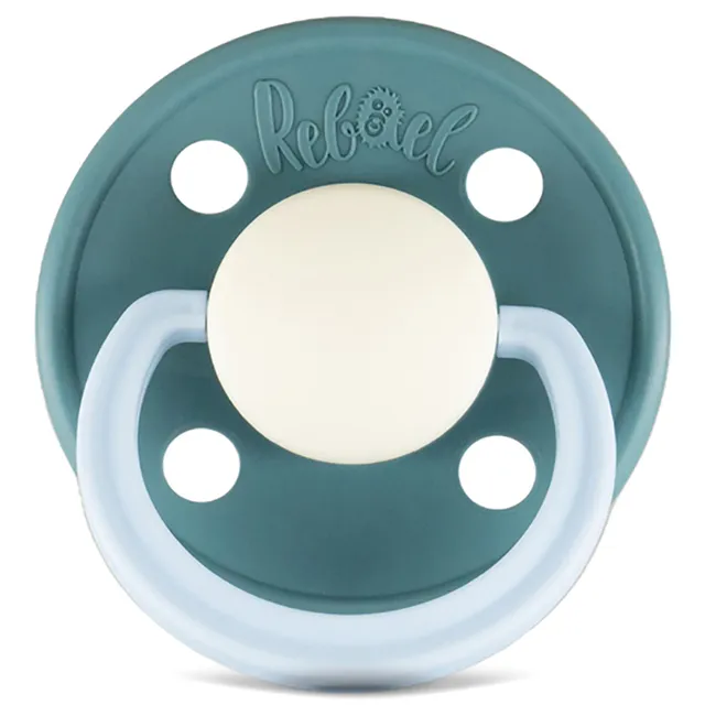 Rebael - Fashion Natural Rubber Round Pacifier Size 2 - Baby 6M+ 1-pack - Rainy Pearly Elephant