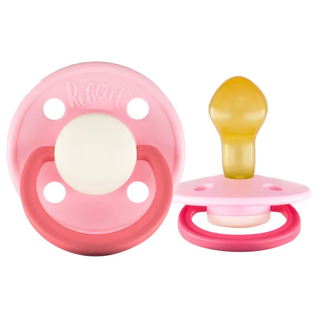 Rebael - Fashion Natural Rubber Round Pacifier Size 2 - Baby 6M+ 1-pack - Rising Pearly Lobster