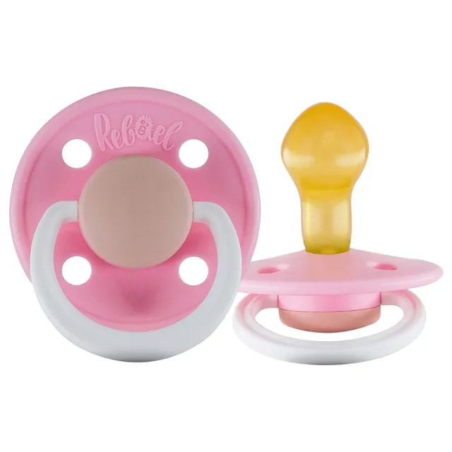 Rebael - Fashion Natural Rubber Round Pacifier Size 2 - Baby 6M+ 1-pack - Rising Soft Fox