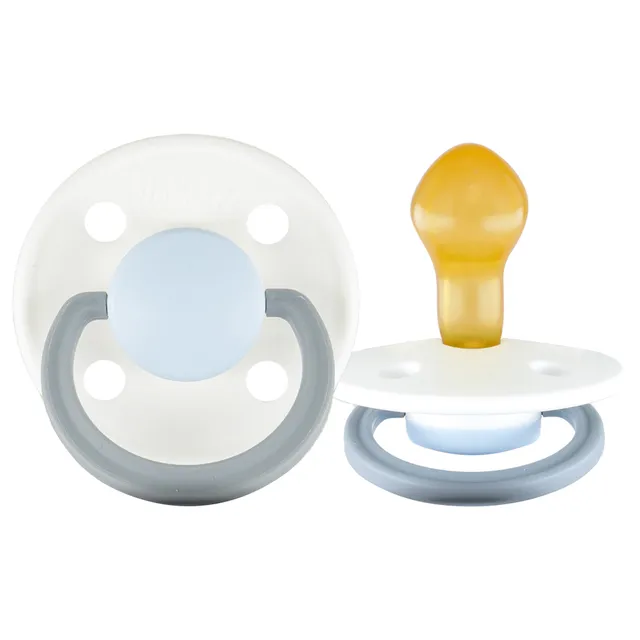 Rebael - Fashion Natural Rubber Round Pacifier Size 2 - Baby 6M+ 1-pack - Snowy Sky Pony