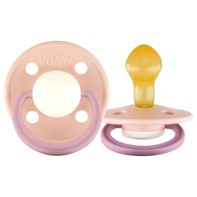 Rebael - Fashion Natural Rubber Round Pacifier Size 2 - Baby 6M+ 1-pack - Tornado Pearly Rhino