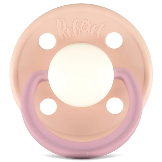 Rebael - Fashion Natural Rubber Round Pacifier Size 2 - Baby 6M+ 1-pack - Tornado Pearly Rhino