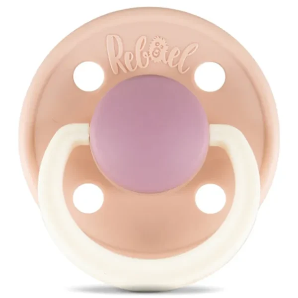 Rebael – Fashion Natural Rubber Round Pacifier Size 2 – Baby 6M+ 1-pack – Tornado Plum Mouse