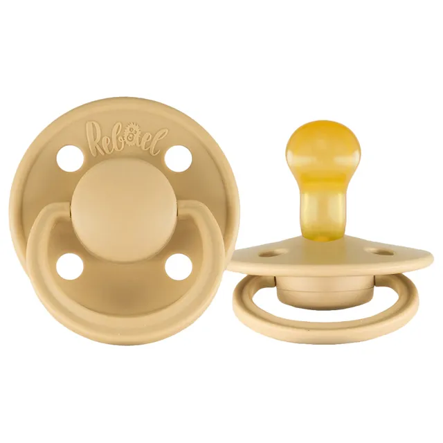 Rebael - Mono Natural Rubber Round Pacifier Size 1 - Baby 0-6M 1-pack - Almond