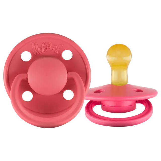 Rebael - Mono Natural Rubber Round Pacifier Size 1 - Baby 0-6M 1-pack - Salmon