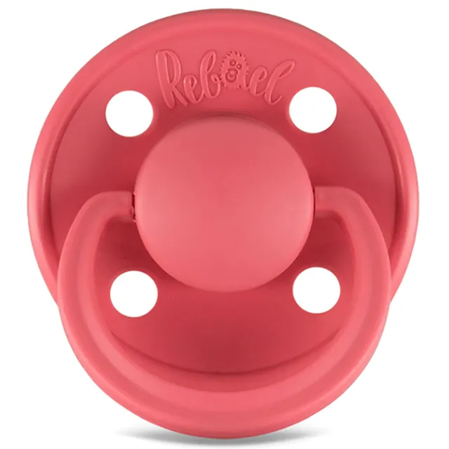Rebael - Mono Natural Rubber Round Pacifier Size 1 - Baby 0-6M 1-pack - Salmon