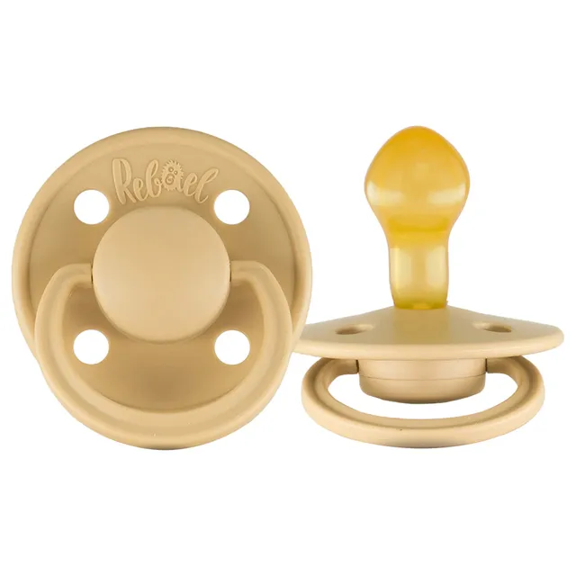 Rebael - Mono Natural Rubber Round Pacifier Size 2 - Baby 6M+ 1-pack - Almond