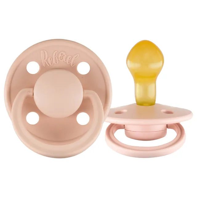 Rebael - Mono Natural Rubber Round Pacifier Size 2 - Baby 6M+ 1-pack - Baby Blush