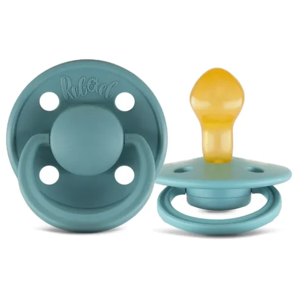 Rebael – Mono Natural Rubber Round Pacifier Size 2 – Baby 6M+ 2-pack – Champagne Powder