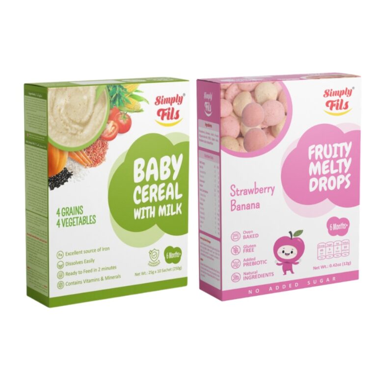 Simply Fils - Baby Cereal with Milk 4Grains 4Vegetables + Fruity Melty Drops -Strawberry Banana