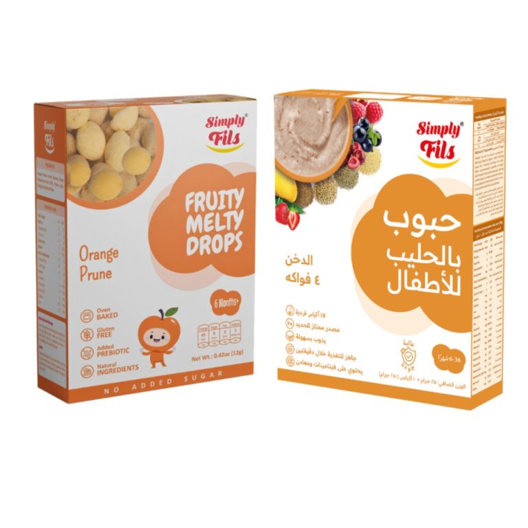 Simply Fils - Baby Cereal with Milk Millet 4 Fruits + Fruity Melty Drops -Orange Prune