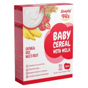 Simply Fils – Baby Cereal with Milk Jasmine Rice + Fruity Melty Drops -Strawberry Banana