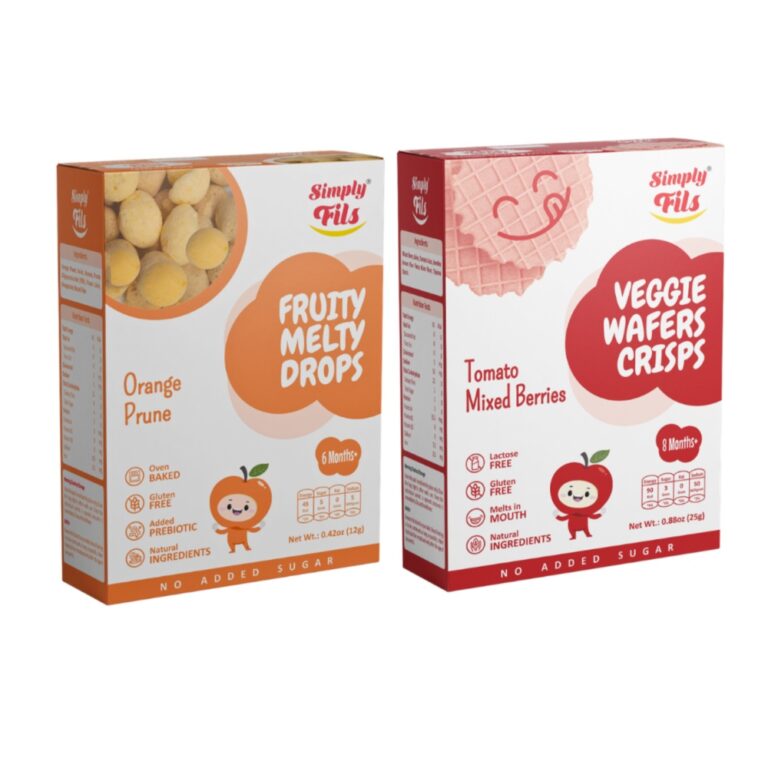 Simply Fils Veggie Wafers Crisps Tomato & Mixed Berries + Fruity Melty Drops Orange & Prune