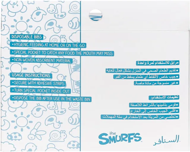 Smurfs 30 Box Disposable Bibs