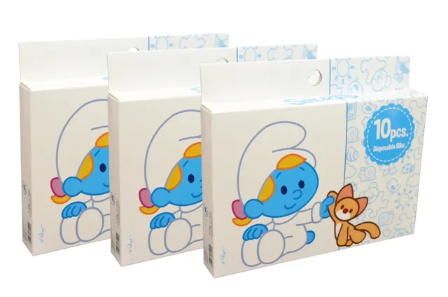 Smurfs - Disposable Bibs, Box of 10pcs (Bundle of 3)