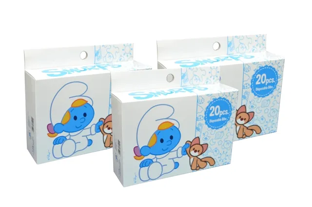 Smurfs - Disposable Bibs, Box of 20pcs (Bundle of 3)