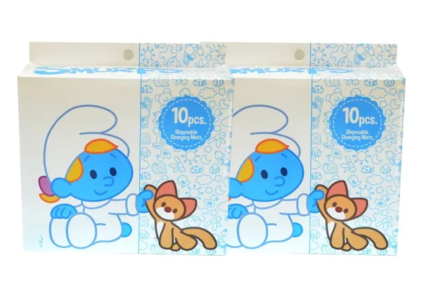 Smurfs - Disposable Changing Mats, Box of 10pcs (Bundle of 2)