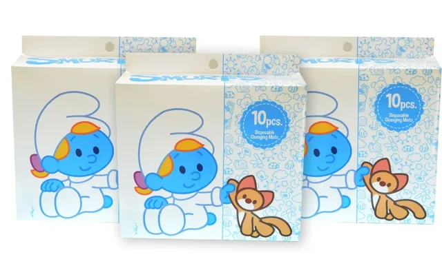 Smurfs - Disposable Changing Mats, Box of 10pcs (Bundle of 3)