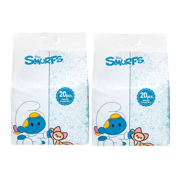 Smurfs - Disposable Changing Mats, Polybag 20pcs (Bundle of 2)