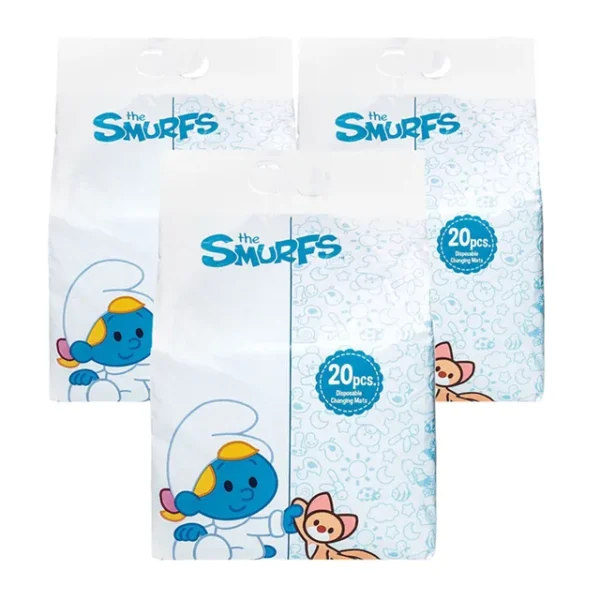 Smurfs – Disposable Changing Mats, Polybag 20pcs (Bundle of 3)