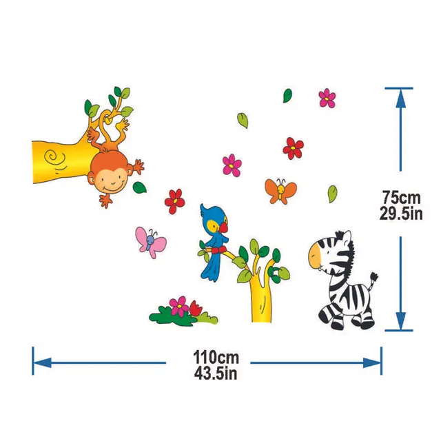 StickieArt Playful Animals Wall Decal - Medium - 50 x 70 cm