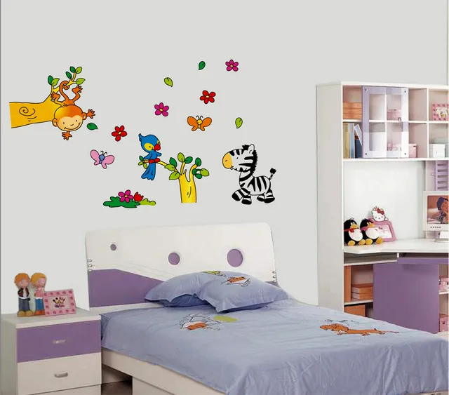 StickieArt Playful Animals Wall Decal - Medium - 50 x 70 cm